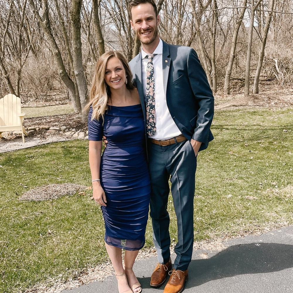One shoulder cocktail/wedding guest dress with side ruching